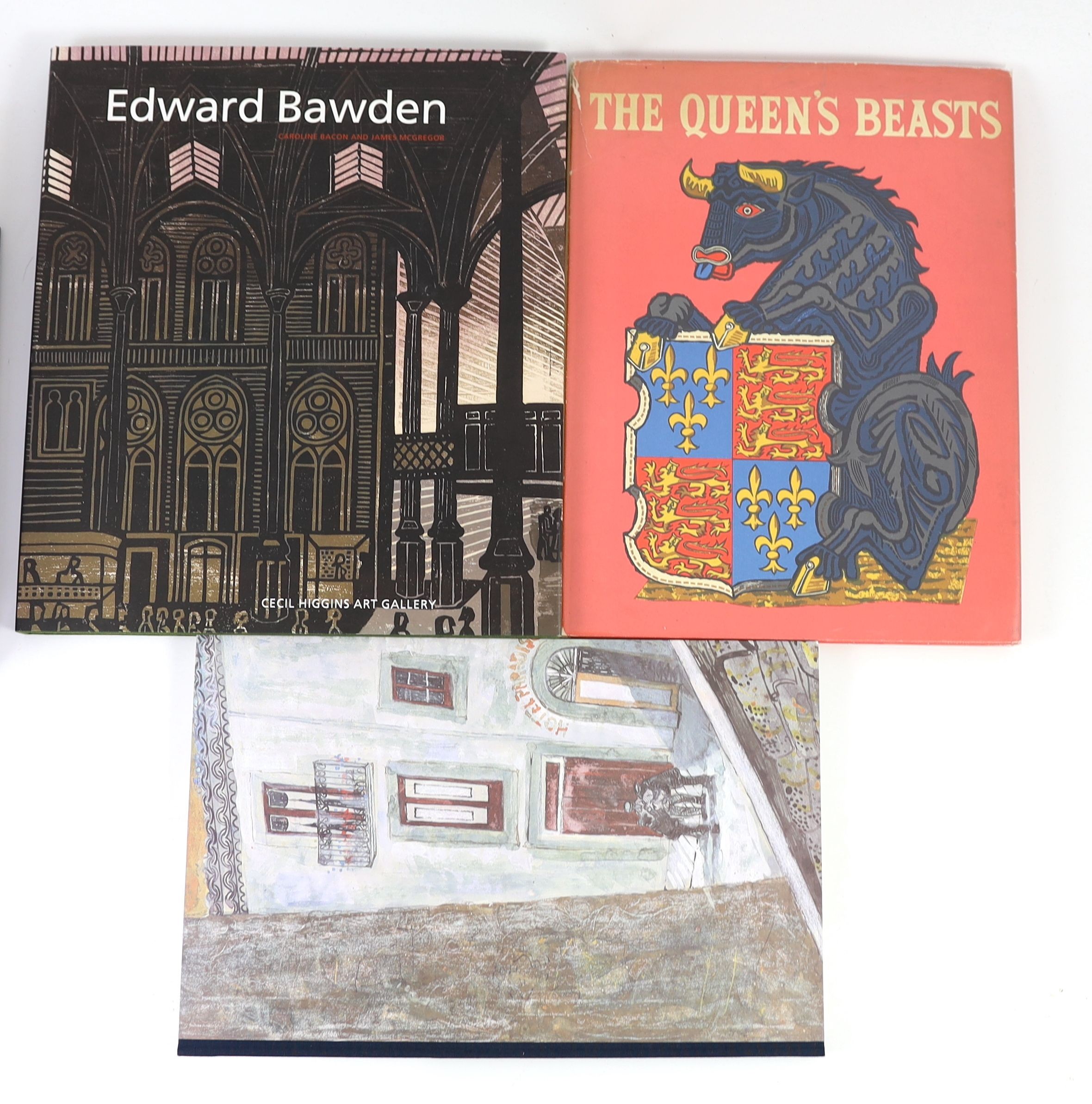 Bawden, Edward - 12 works, about or Illustrated by:- Weaver, Nigel - Edward Bawden In the Middle East, 2008; The Queen’s Beasts, 1953; Bacon, Caroline and McGregor, James - Edward Bawden, one of 2000, 2008; Hoyle, Walter
